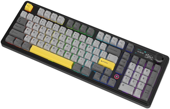 Klawiatura bezprzewodowa Ajazz AK980 Gift Switch V2 USB/Bluetooth Czarny/Szary (AK980-GV2-BGY) - obraz 4