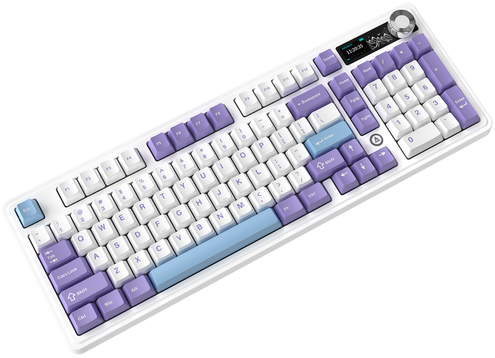 Klawiatura bezprzewodowa Ajazz AK980 Gift Switch V2 USB/Bluetooth Biały/Fioletowy (AK980-GV2-PWB) - obraz 5