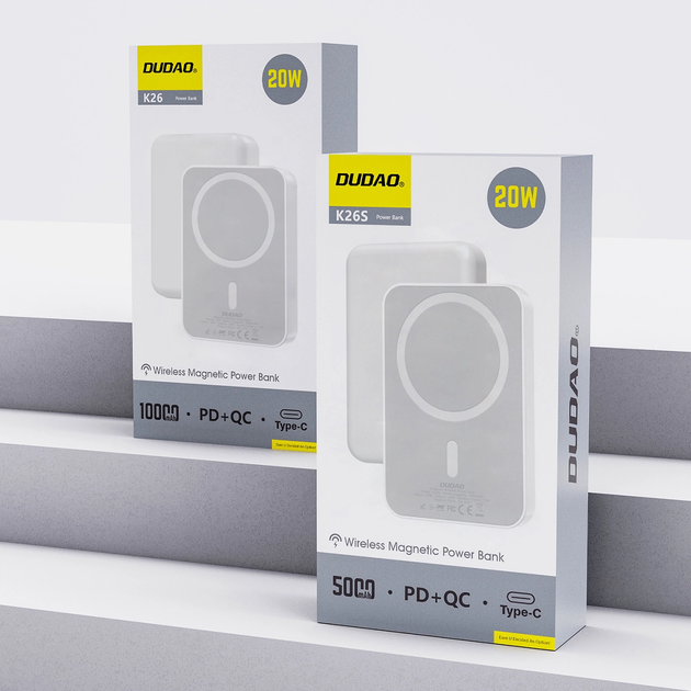 Powerbank Dudao K26 10000 mAh 20W White (6976625333745) - obraz 8