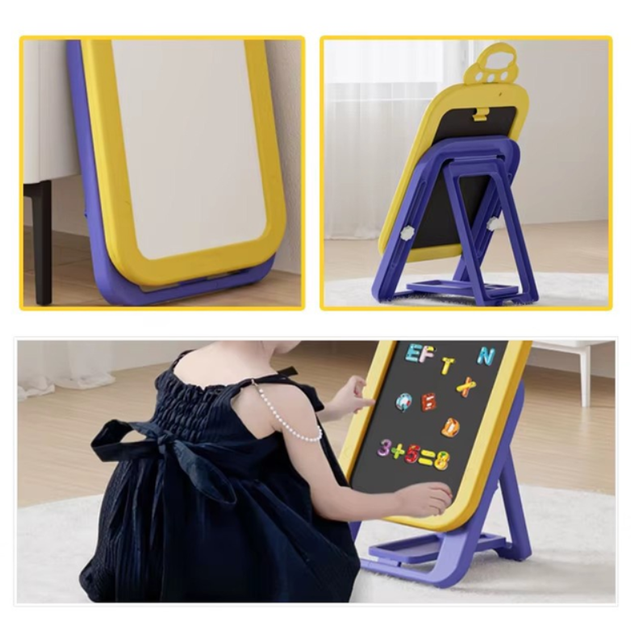 Детская двухсторонняя магнитная доска для рисования 40х30см Magic-Paint MP-7623 Yellow - изображение 2