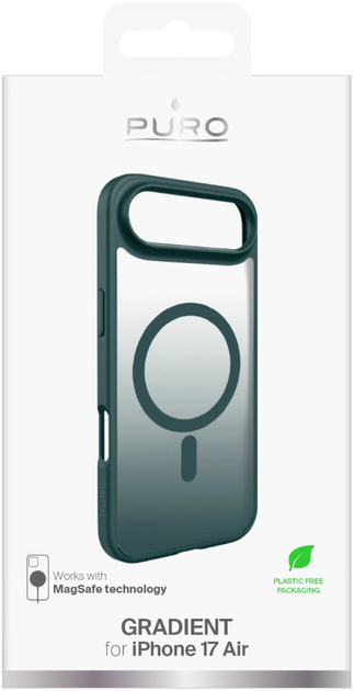 Панель Puro Gradient MagSafe для iPhone Air Green \Transparent (8018417527142) - зображення 2