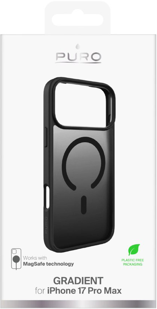 Панель Puro Gradient MagSafe для iPhone 17 Pro Max Black\Transparent (8018417525780) - зображення 2