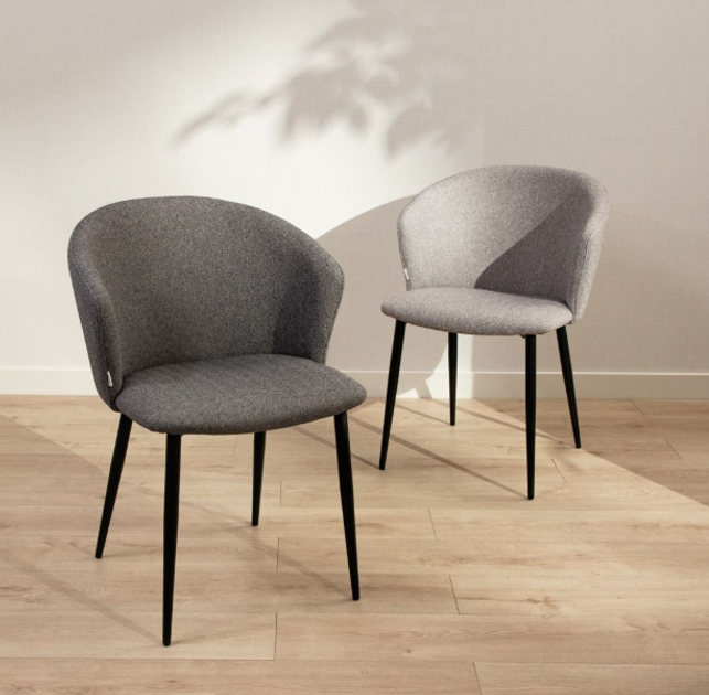 Krzesło do kuchni i salonu HOMLA 738098 LUJO 56.5 x 59 x 81 cm Ciemnoszare (5906496738098) - obraz 7