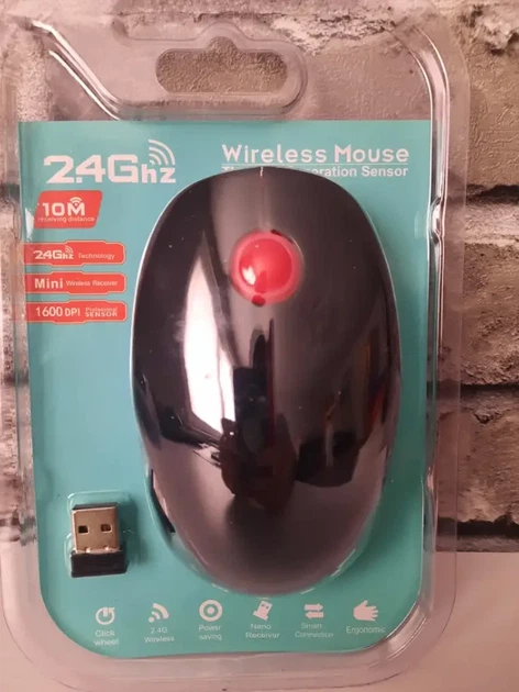 Беспроводная оптическая мышка Wireless UKC G-217 для ноутбука, компьютера черный - Фото 2 Беспроводная оптическая мышка Wireless UKC G-217 для ноутбука, компьютера черный - изображение 2