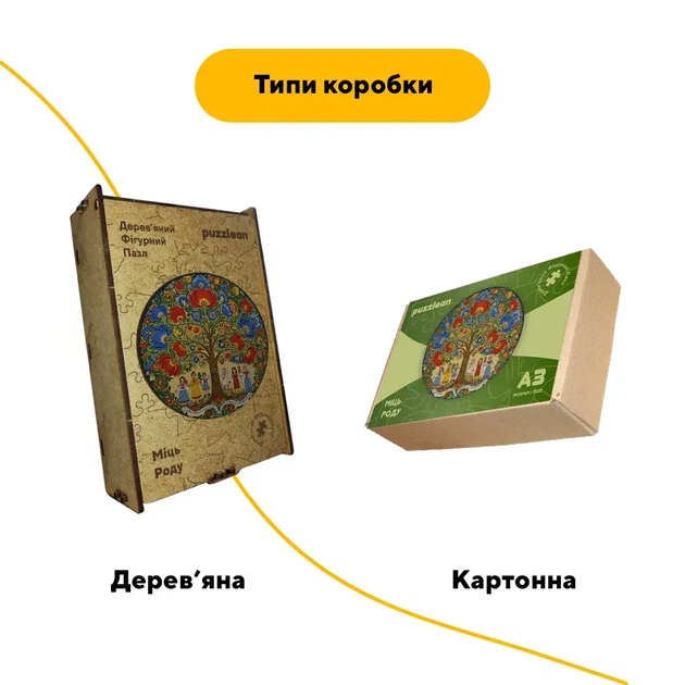 Дерев'яний фігурний пазл Декоративний Розпис Міць Роду, А4, Дерев'яна коробка 100 елементів - зображення 4