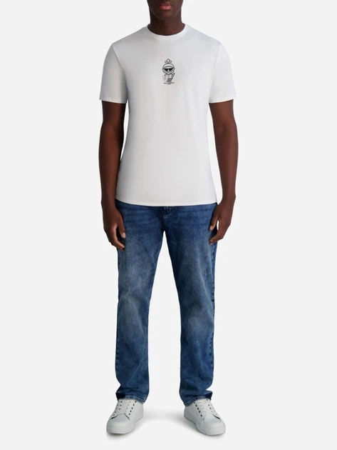 Футболка хлопковая длинная мужская Karl Lagerfeld 266801145 XL Белая с принтом (1159845414) - Фото 3 Футболка хлопковая длинная мужская Karl Lagerfeld 266801145 XL Белая с принтом (1159845414) - изображение 3