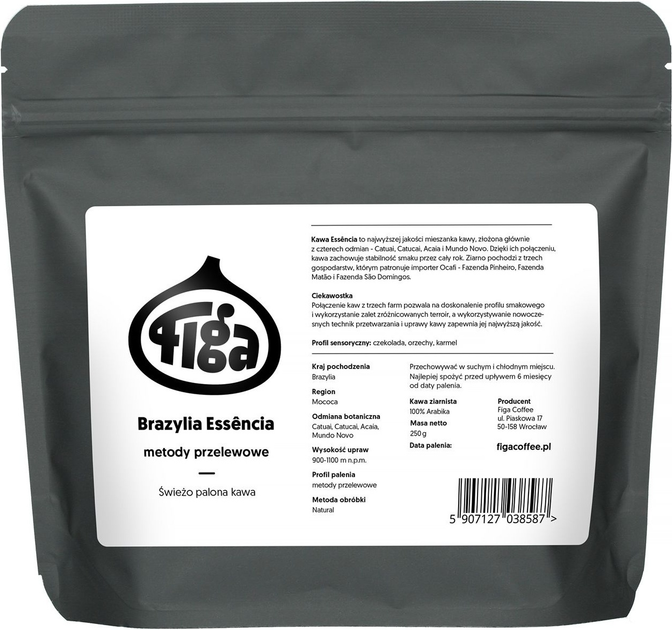 Кава в зернах Figa Coffee Brazylia Essencia Natural Filter 250 г (5907127038587) - зображення 1