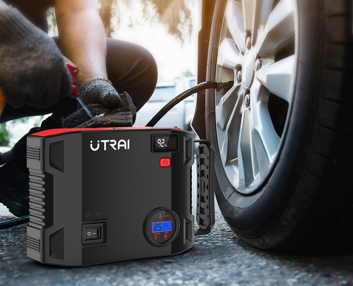 Пускозарядное Устройство Бустер UTRAI Car Jamp Starter Super Energy 24000 мAч 4 в 1 с функциями LED Фонарика, Воздушный Компрессор, Power Bank - изображение 2