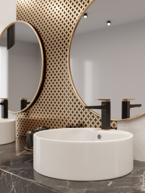 Bateria zlewozmywakowa Invena Midnight Czarno-złota - obraz 3