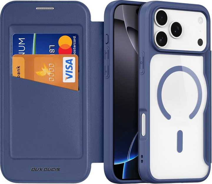 Etui z klapką Dux Ducis Skin X Pro MagSafe do Apple iPhone 17 Pro Blue (6971824153736) - obraz 2