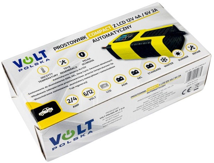 Prostownik akumulatorowy Volt Polska LCD 12V 4A / 6V 2A COMPACT (5904100451364) - obraz 4