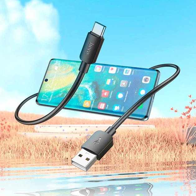 Кабель HOCO Type-C Hyper charging data cable X96 |1m, 27W/3A| Black - Фото 4 Кабель HOCO Type-C Hyper charging data cable X96 |1m, 27W/3A| Black - зображення 4