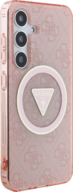 Панель Guess 4G Glitter Triangle Buttons MagSafe для Samsung Galaxy S25 Pink (3666339449612) - зображення 3