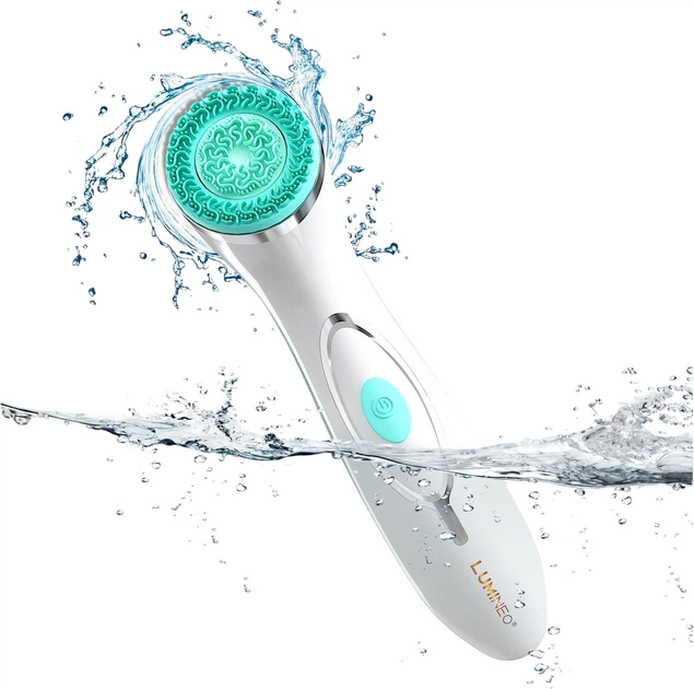 Szczoteczka do twarzy Lumineo Brush Pro 4 końcówki + żel do skóry wrażliwej turkusowa (5904726872772) - obraz 6