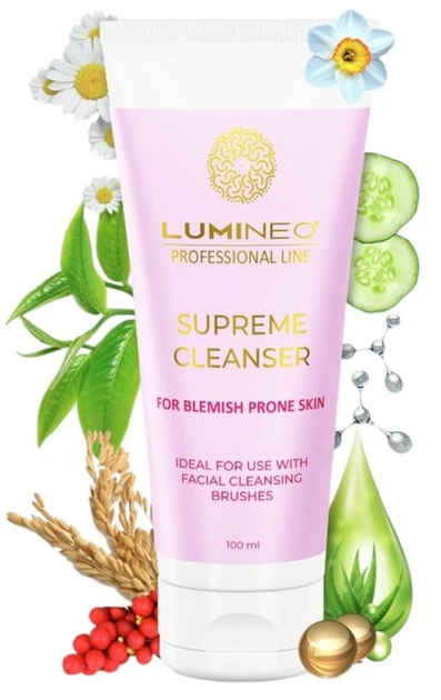 Szczoteczka do twarzy Lumineo Brush Classic 3 końcówki + żel do skóry problematycznej (5904726872444) - obraz 4