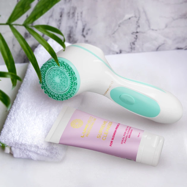 Szczoteczka do twarzy Lumineo Brush Classic 3 końcówki + żel do skóry problematycznej (5904726872444) - obraz 10