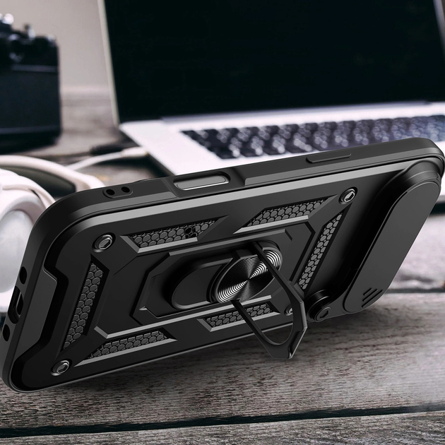 Панель Hurtel Hybrid Armor Camshield для Apple iPhone 17 Air Black (5907769379383) - зображення 4