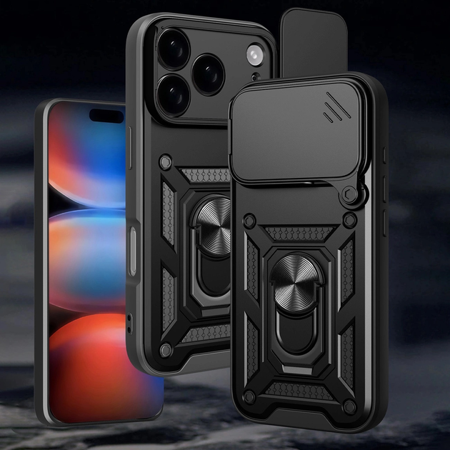 Панель Hurtel Hybrid Armor Camshield для Apple iPhone 17 Pro Max Black (5907769379406) - зображення 6