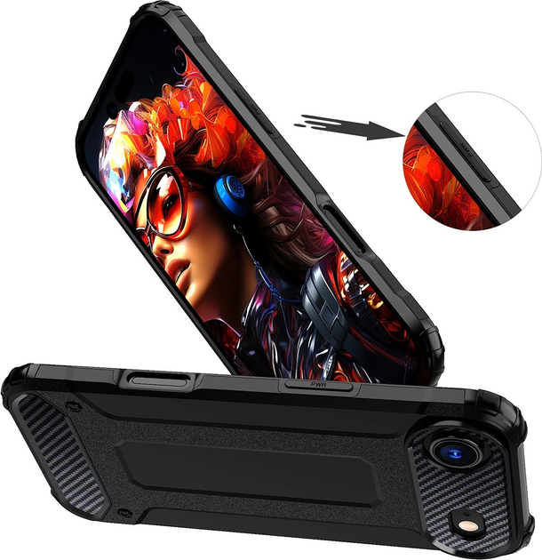 Панель Hurtel Hybrid Armor для Apple iPhone 17 Air Black (5907769379420) - зображення 7