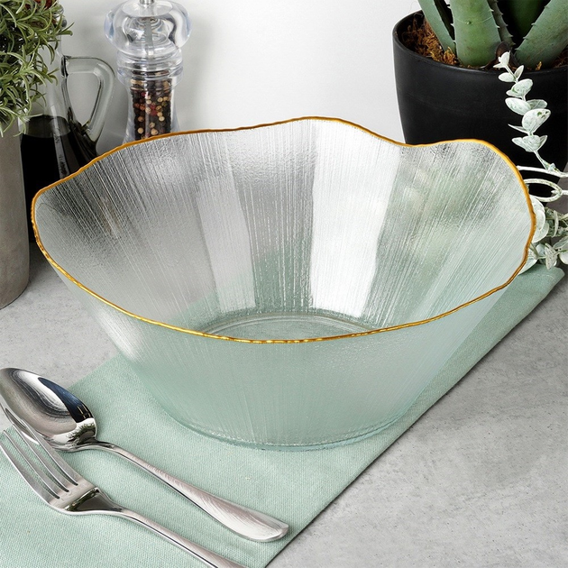 Miska na sałatkę Orion szklana złota 27 cm 2.8 l (8721037049221) - obraz 6