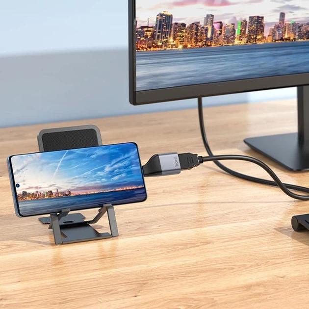 Перехідник Hoco UA33 Type-C to HDTV Сiрий - Фото 5 Перехідник Hoco UA33 Type-C to HDTV Сiрий - изображение 5