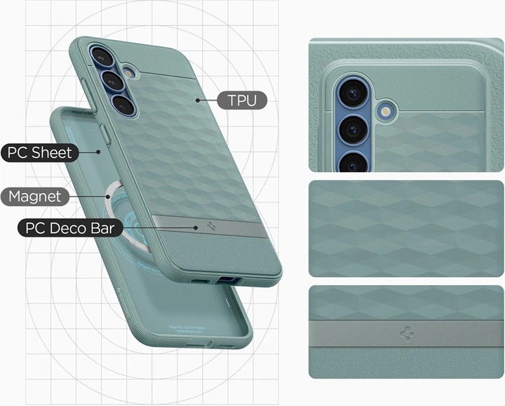 Etui plecki Spigen Caseology Parallax Mag MagSafe Case do Samsung Galaxy S25 Green (8809971238946) - obraz 14