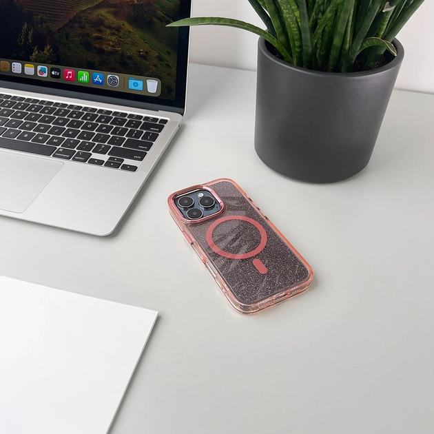 Etui plecki Hurtel Glitter Case MagSafe Compatible do Apple iPhone 17 Pro Max Pink (5907769380426) - obraz 6