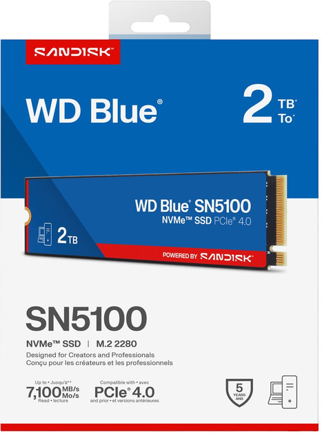 Dysk SSD Western Digital SN5100 2TB M.2 2280 NVMe PCIe 4.0 x4 3D CBA NAND (WDS200T5B0E-00CPE0) - obraz 5