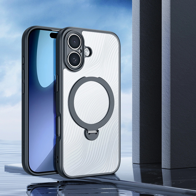 Панель Dux Ducis Aimo Mag Case with Magnetic Ring and Stand для Apple iPhone 17 Black (6971824153347) - зображення 4