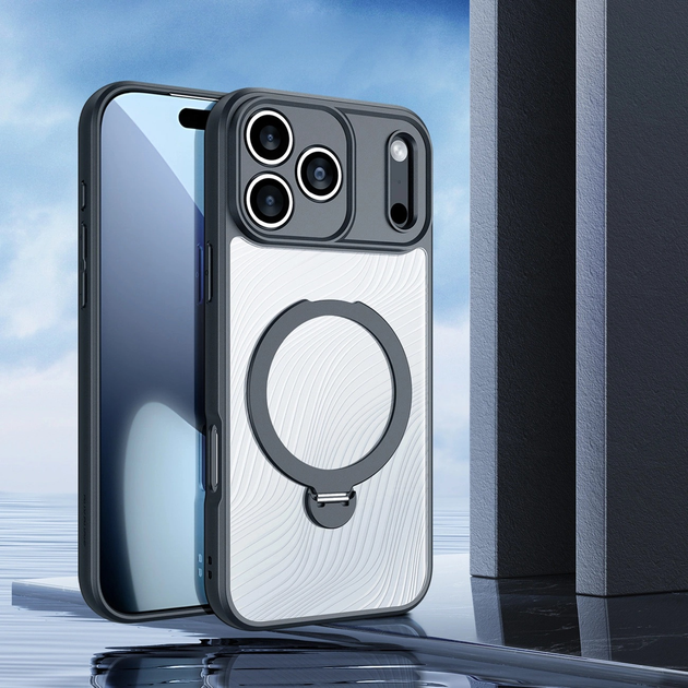 Панель Dux Ducis Aimo Mag Case with Magnetic Ring and Stand для Apple iPhone 17 Pro Black (6971824153361) - зображення 4