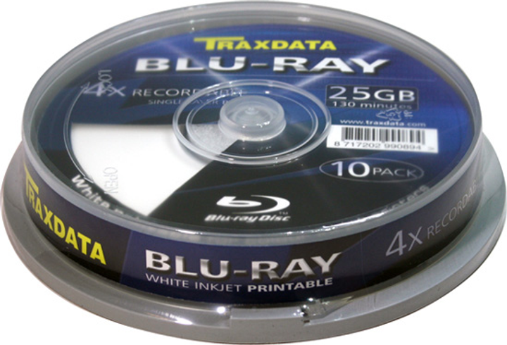 Диски Traxdata BD-R 25GB 4X Printable Cake 10 шт. (TRBDP10) - зображення 1