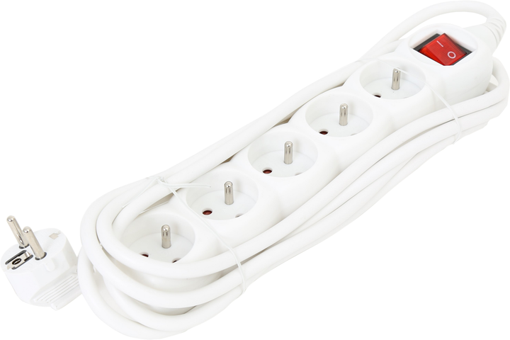Listwa zasilająca Omega Listwa 3 m 5 gniazd White (5907595413435) - obraz 1