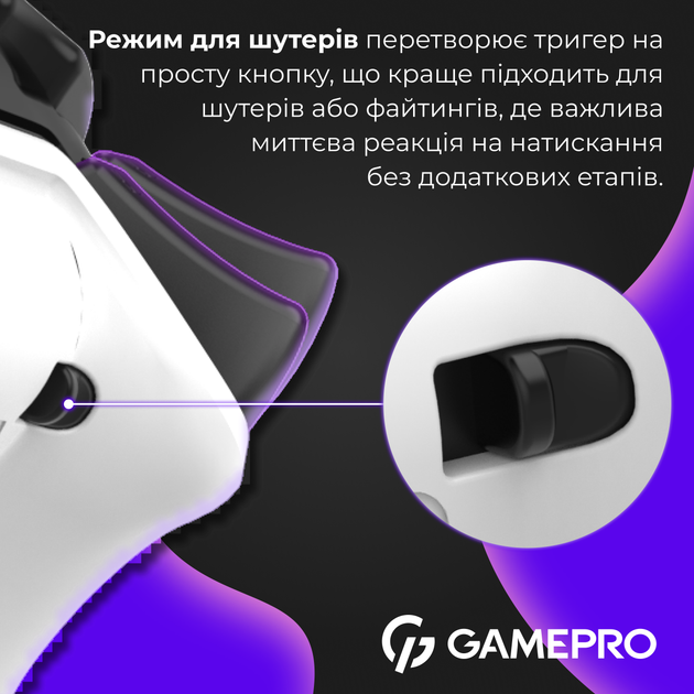 Беспроводной геймпад GamePro GPS20W 2.4G/BT 5.1/USB (Switch/PC/PS/iOS/Android) RGB White - изображение 10
