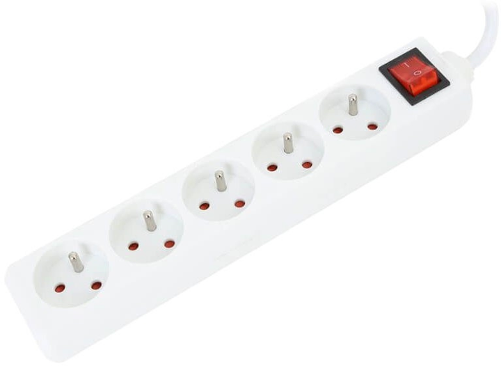 Listwa zasilająca Omega Listwa 5 m 5 gniazd White (5907595437165) - obraz 1