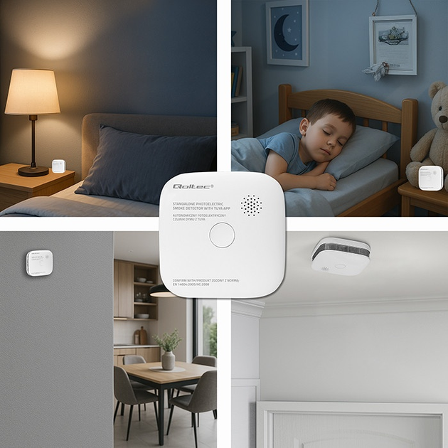 Датчик диму Qoltec з батареєю Tuya Wi-Fi 85 дБ LED (5901878525792) - зображення 10