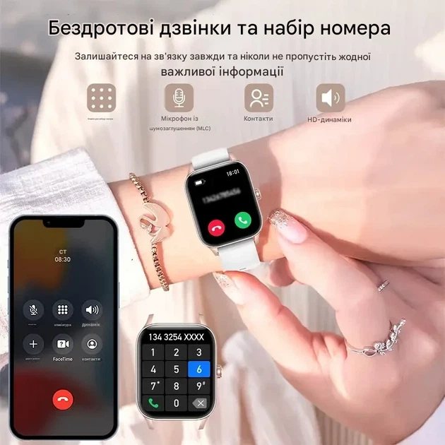 Смарт-часы Smart Lady с пульсометром, шагомером, звонками и спортивными режимами для Android и iOS - изображение 2