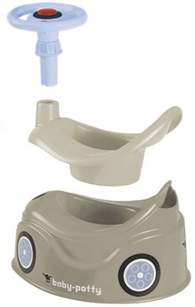 Nocnik dla dzieci BIG z kierownica i sygnalem Grey (4004943548014) (955555911388963) - Outlet - obraz 4