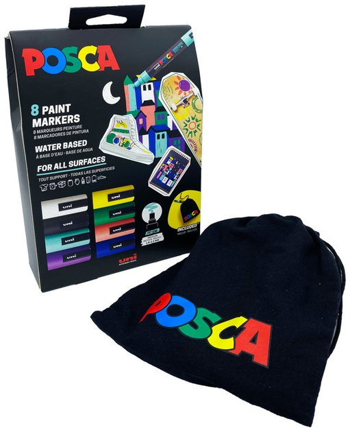Набір ручок Uni Posca Pouch PC-5M 8 шт (3701614900683) (955555912363262) - Уцінка - зображення 3