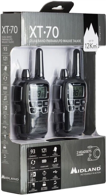 Reczny radiotelefon Midland XT70 Twin Black (8011869197208) (955555912804075) - Outlet - obraz 5