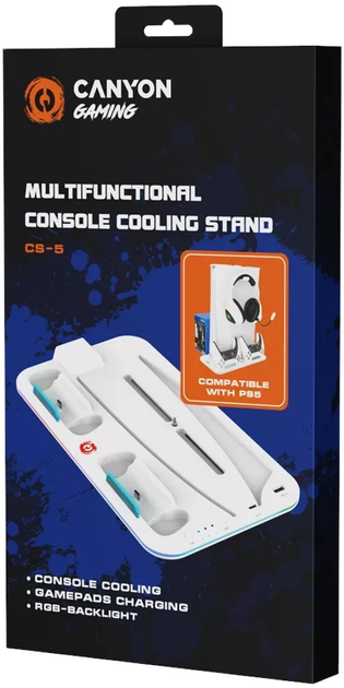 Wielofunkcyjna podstawka chlodzaca Canyon CS-5 RGB 2 w 1 White (CND-CSPS5W) (G150441600101) - Outlet - obraz 4