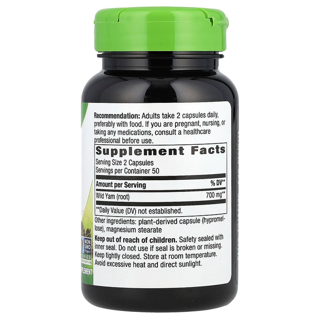 Дикий ямс, Nature's Way, 425 мг, 100 капсул, (NWY-17870) - изображение 2