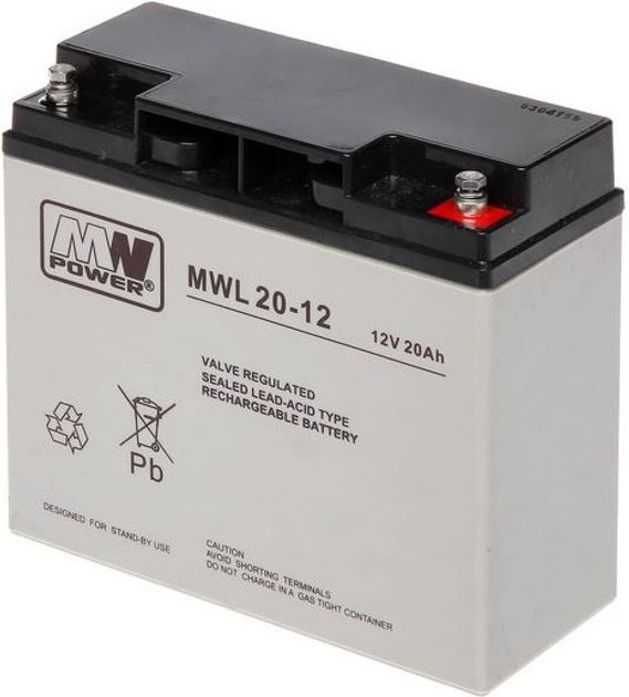 Akumulator MW Power VRLA AGM MWL 20-12 12V 20 Ah (5901885207513) - obraz 1