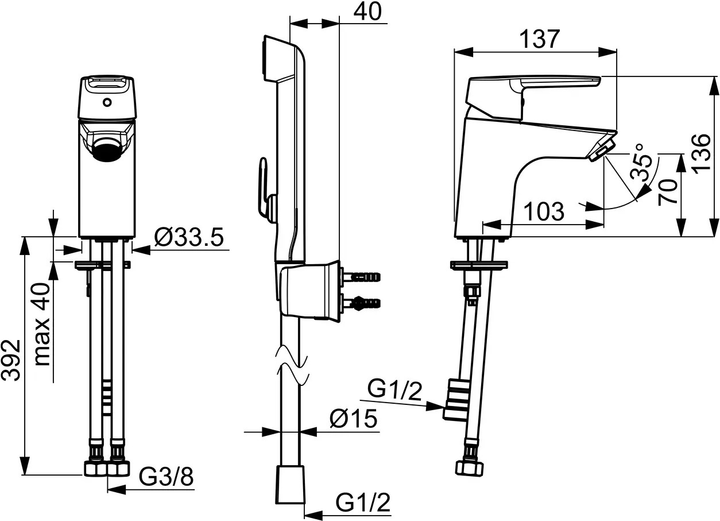 Bateria umywalkowa Oras Bidetta Saga Chrome - obraz 2