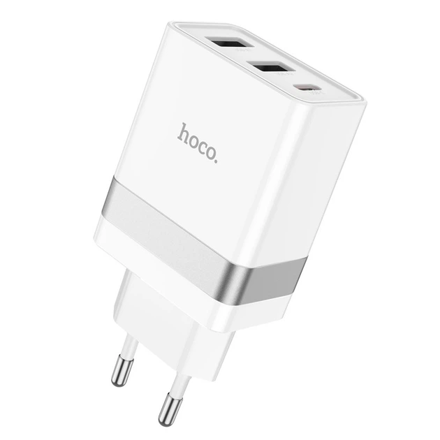 Мережевий зарядний пристрій Hoco N21 Pro Tourer PD30W (2A1C) charger(EU) White - зображення 7