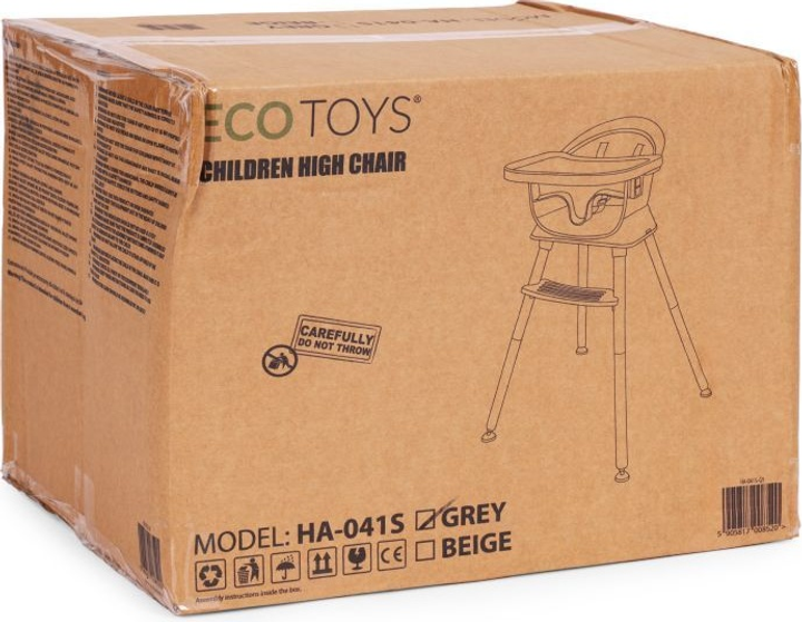 Стільчик для годування EcoToys 6 в 1 Сірий (5905817008520) - зображення 13