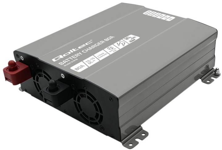 Зарядний пристрій Qoltec Monolith для акумуляторів LiFePO4 AGM GEL SLA 80 А 12 В (5901878519180) - зображення 3
