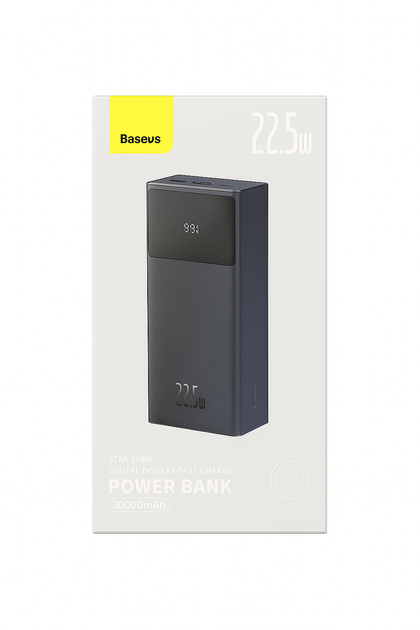 Повербанк Baseus STAR-LORD PPXJ30 (PPXJ060101) 2USB, Type-C, MicroUSB, 30000 mah, 22.5W, PD, QC, Black - Фото 8 Повербанк Baseus STAR-LORD PPXJ30 (PPXJ060101) 2USB, Type-C, MicroUSB, 30000 mah, 22.5W, PD, QC, Black - изображение 8
