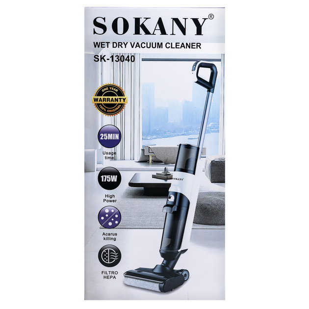 Вертикальный пылесос SOKANY SK-13040 аккумуляторный 175 Вт белый - Фото 9 Вертикальный пылесос SOKANY SK-13040 аккумуляторный 175 Вт белый - изображение 9
