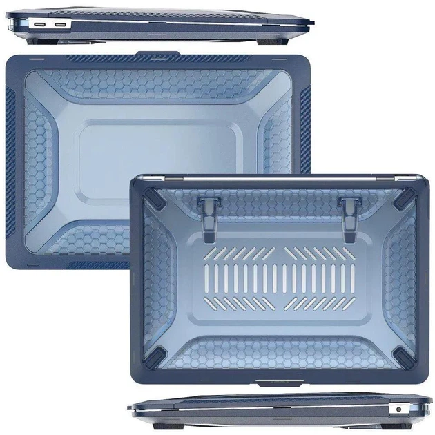 Противоударный чехол для MacBook Air 13.6" M2 M3 M4 A2681 A3113 A3240 (2022–2025) Mecha Shockproof Case blue синяя - изображение 4