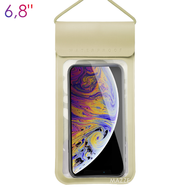 Чехол водонепроницаемый IPX8 для мобильного телефона смартфона до 6.8" для подводной съемки KUULAA Waterproof PU Bag (KL-FSD-01) Gold - Фото 1 Чехол водонепроницаемый IPX8 для мобильного телефона смартфона до 6.8" для подводной съемки KUULAA Waterproof PU Bag (KL-FSD-01) Gold - изображение 1